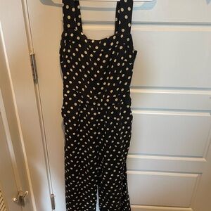 Polka Dot Jumpsuit - Black and White